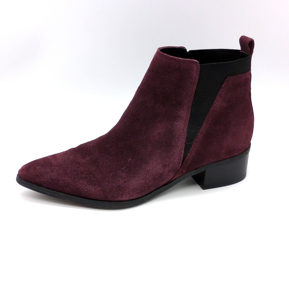 Marc Fisher Shoes‎ Womens MFignite Purple 7.5 Suede Ankle Boots Pointed Toe Chic